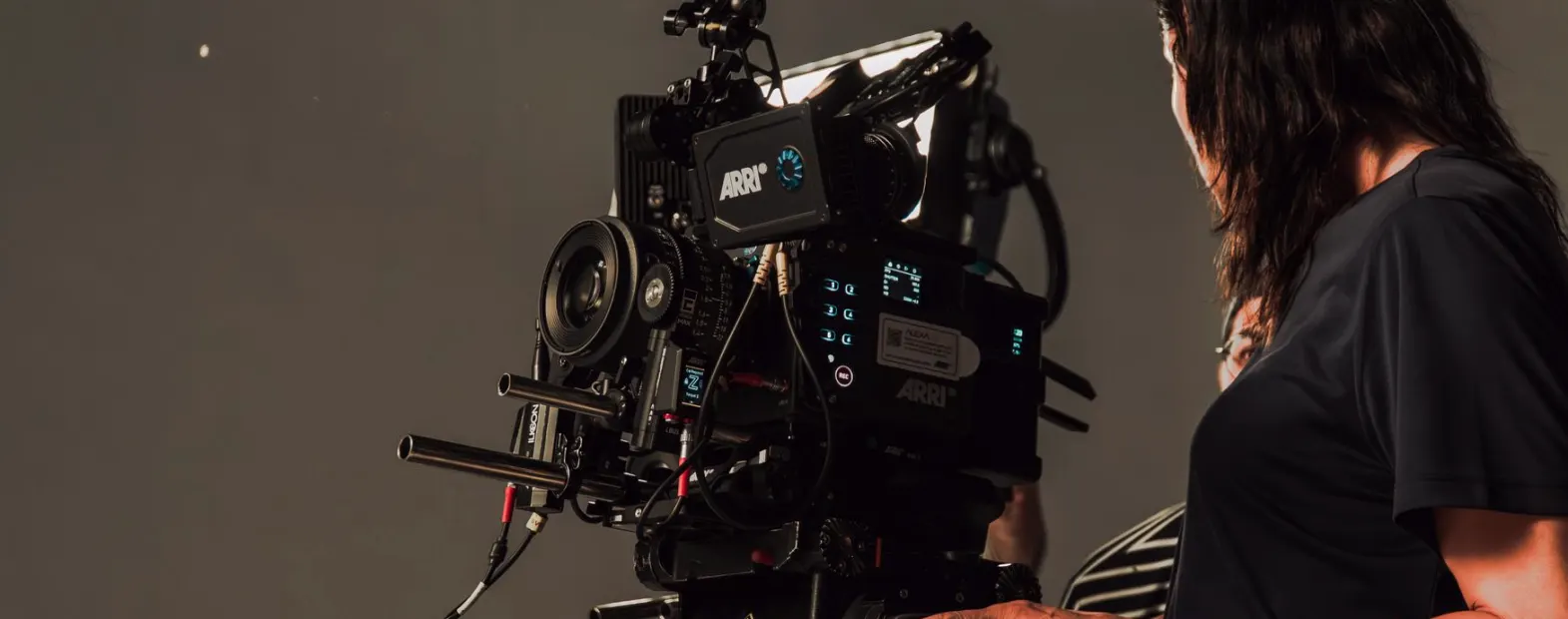 A studio crew checking camera positions before a rehearsal